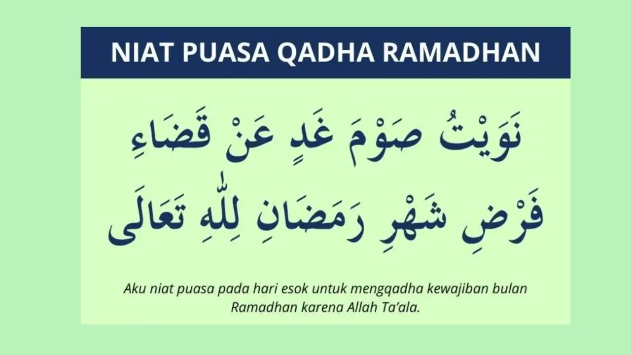 Niat Puasa Qadha Ramadhan